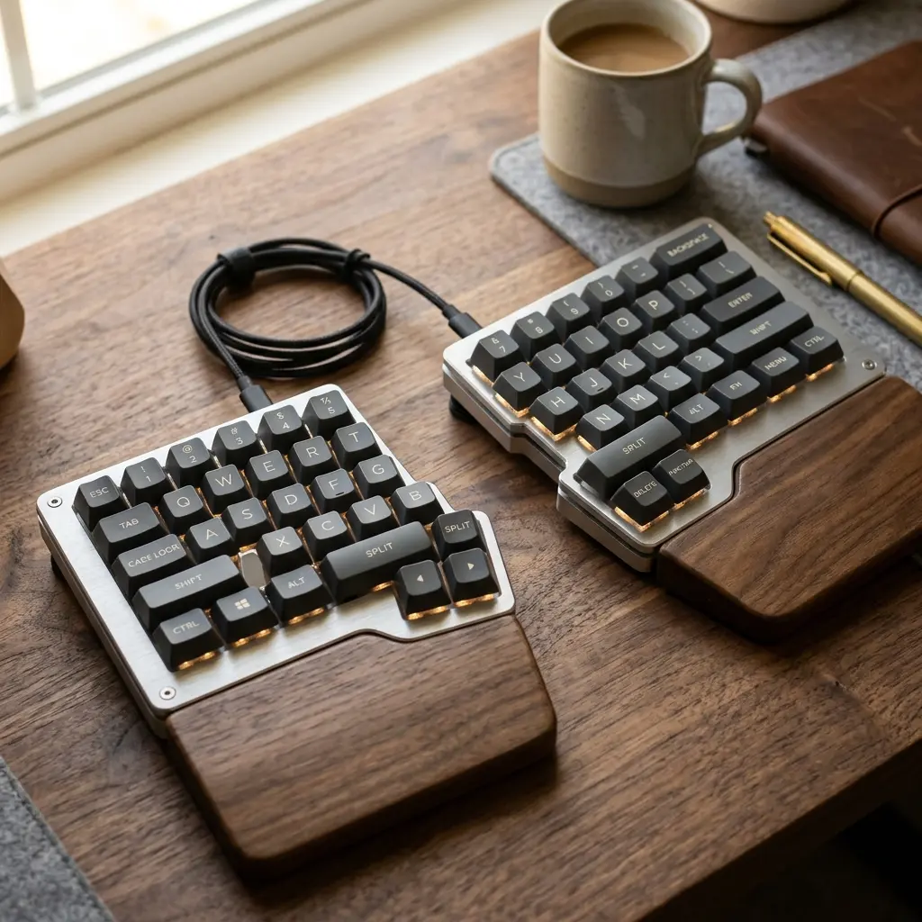 Premium split mechanical keyboard preventing wrist pain