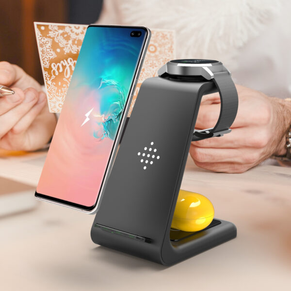 3 In 1 Fast Charging Station Wireless Charger Stand - Image 2