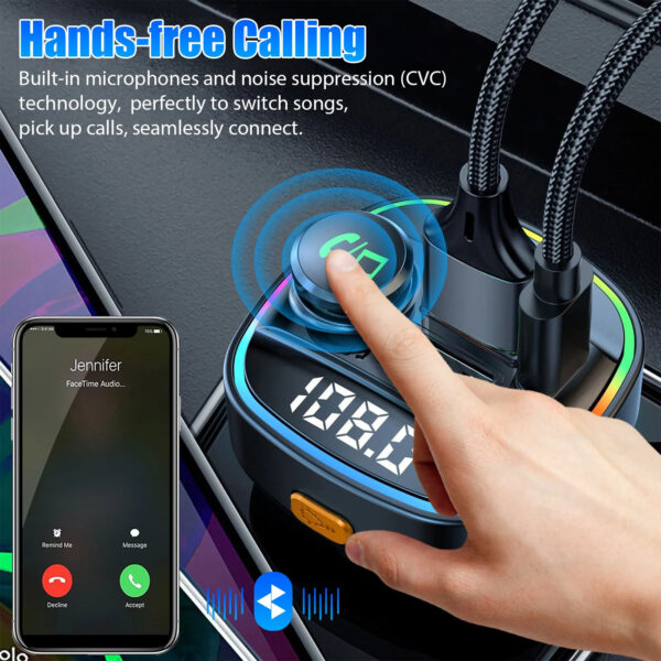Bluetooth Car Wireless FM Transmitter with Charger - Image 10