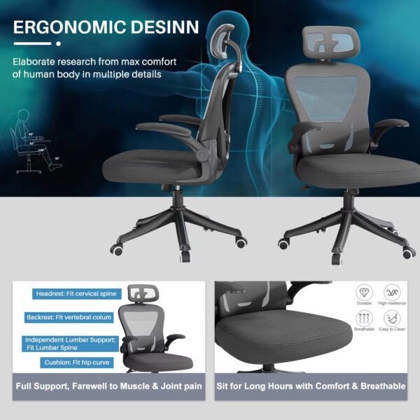 Ergonomic Swivel Office Chair with Lumbar Support - Image 6