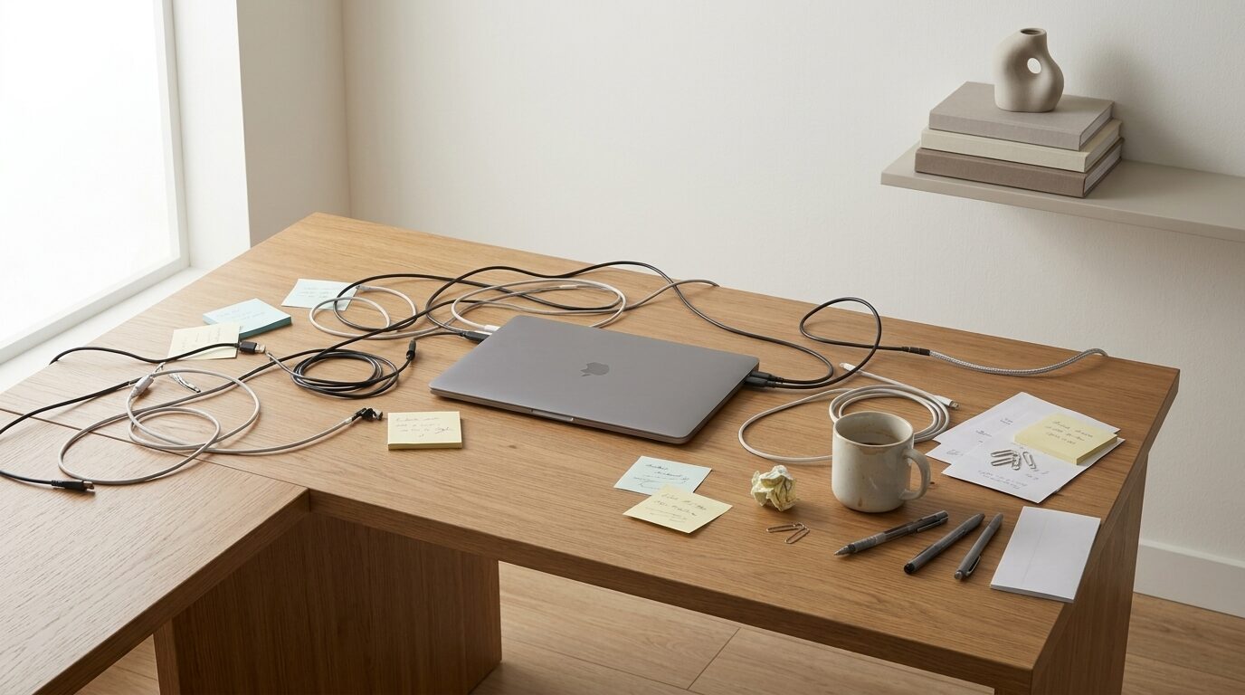 Cluttered Workspace