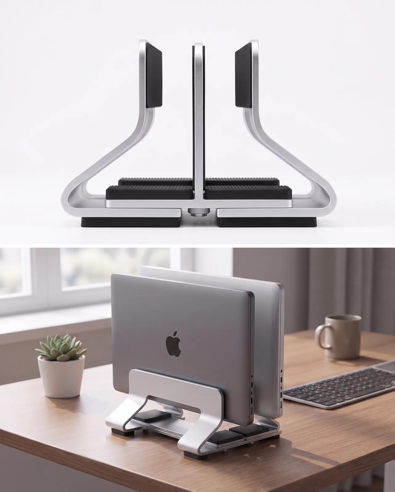 Adjustable Aluminum Vertical Laptop Stand - Image 13