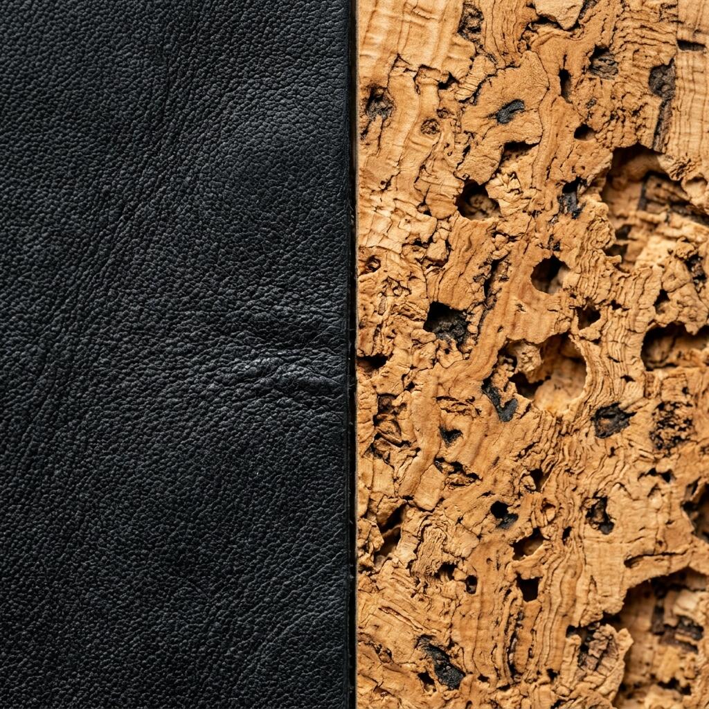 Large Natural Cork Mouse Pad Desk Mat: Close up detail showing smooth sustainable cork texture