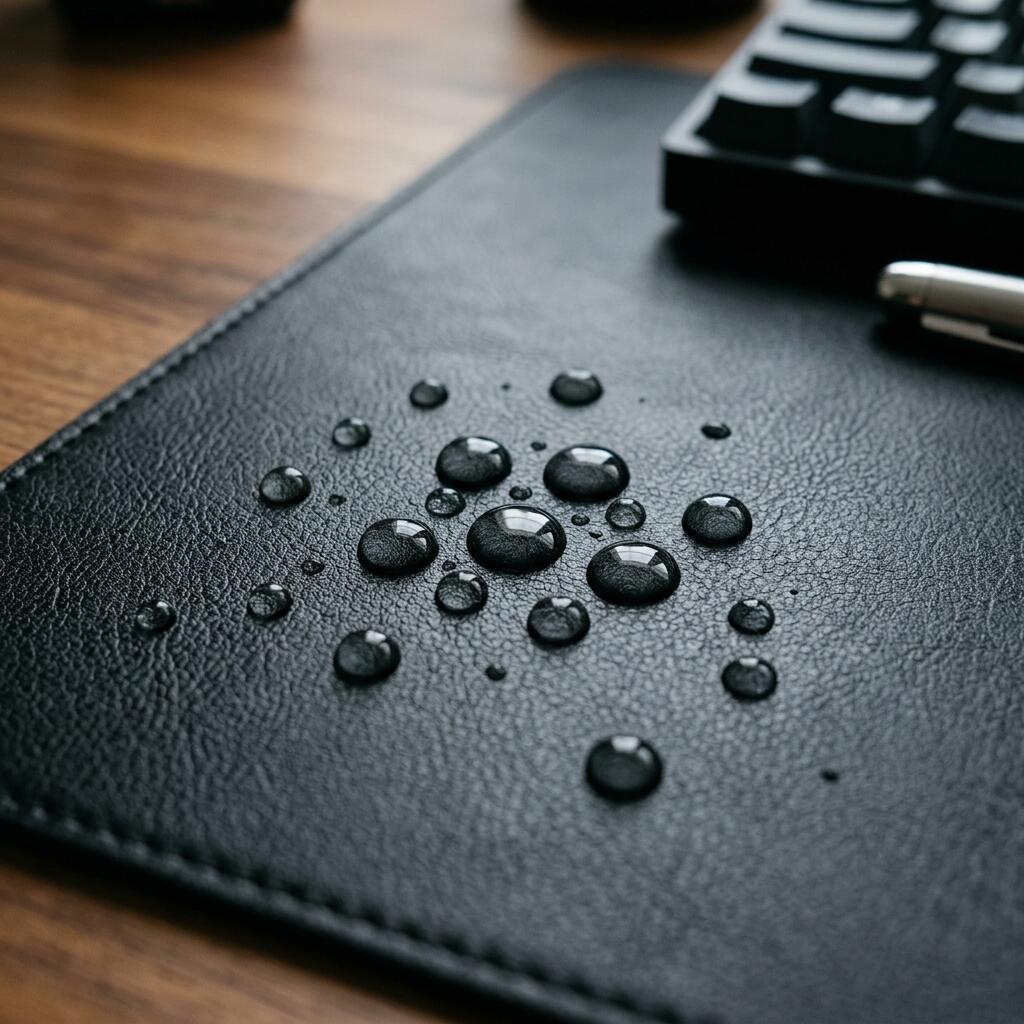 Large Natural Cork Mouse Pad Desk Mat: Water resistant natural cork surface easily repelling coffee spill