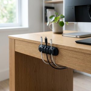 TidySetup Silicone Cable Clips - Minimalist Cord Management for Charging Cables on Office Desk