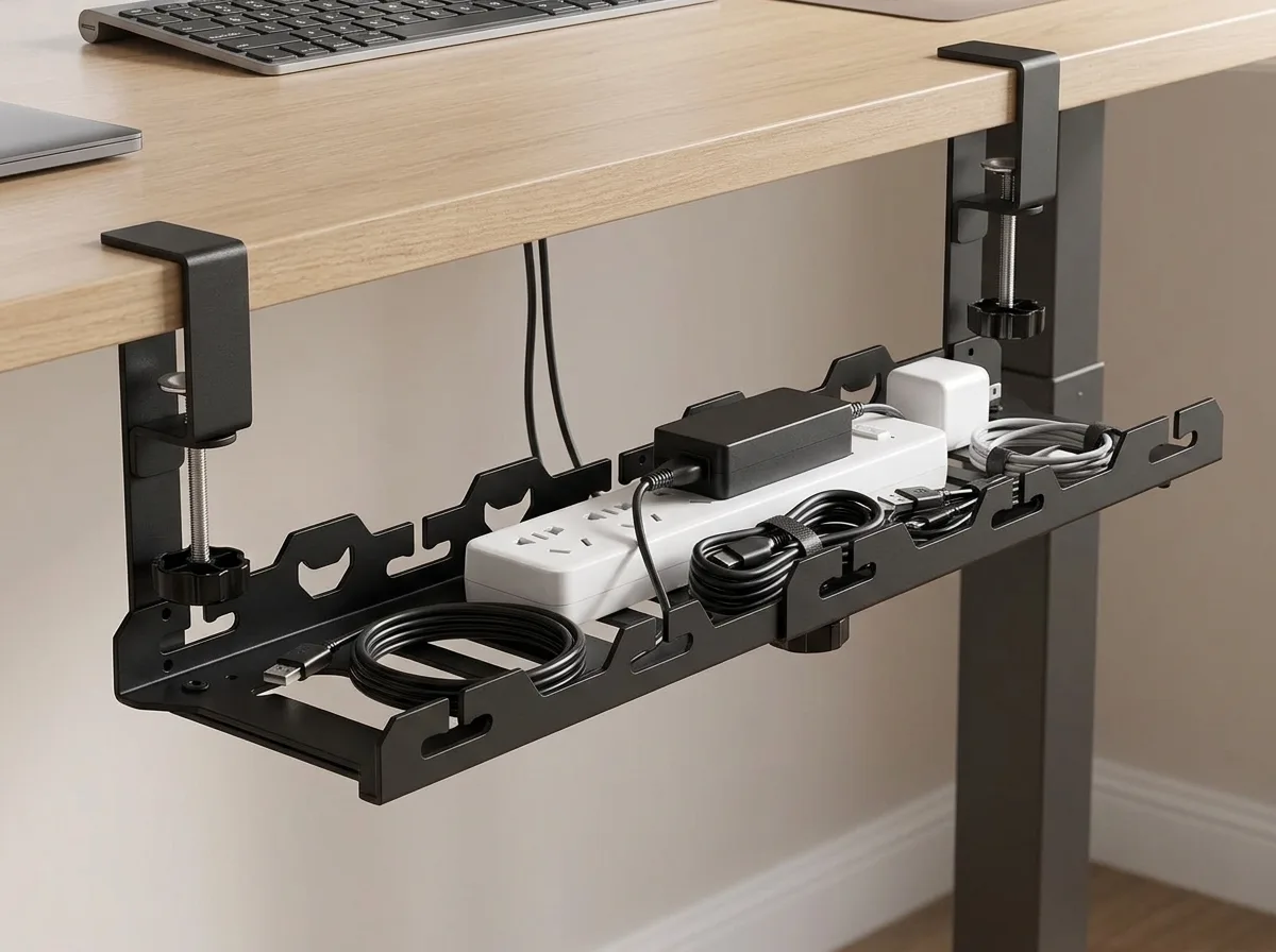Under-Desk Cable Management Tray & Wire Rack - Image 5